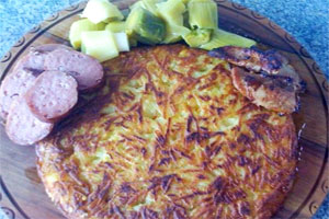 Картофельная запеканка на сковороде