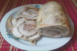 Куриный рулет в духовке