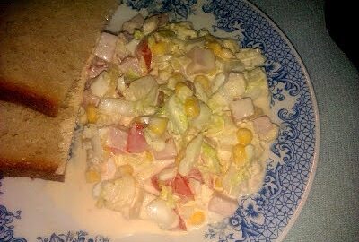 Салат с пекинской капустой и ветчиной