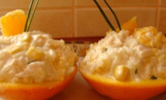 Рисовый салат с курицей