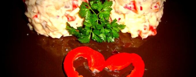 Салат с языком и перцем