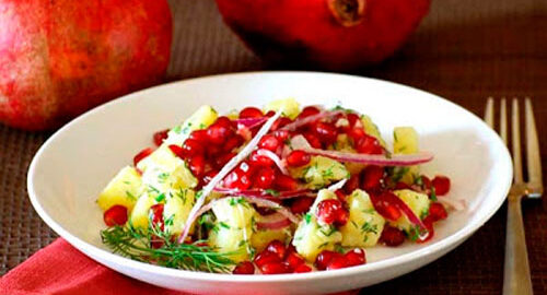 Салат с орехами и гранатом