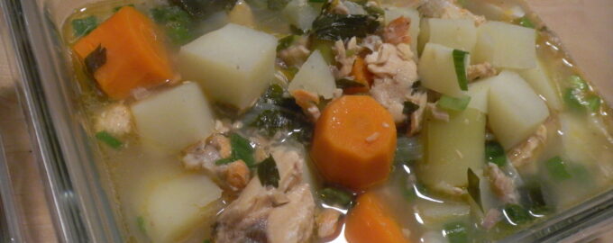 рецепт Рыбный суп из головы семги