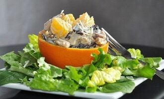 Куриный салатик с апельсинчиком