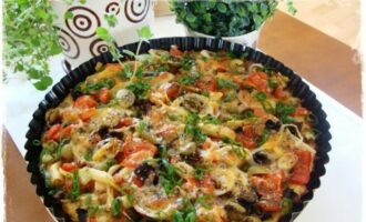 Картофельная запеканка с грибами и овощами