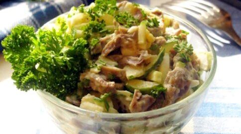 Салат из куриных желудков