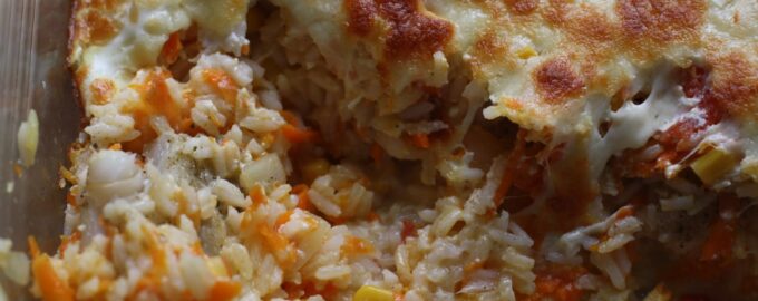 Рыбная запеканка с рисом