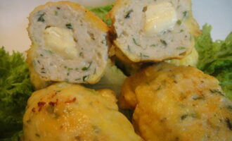 Куриные котлеты с сыром и зеленью
