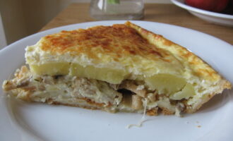 Тарт с картофелем, грибами и луком