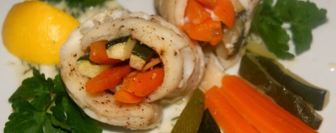 Филе пангасиуса с овощами