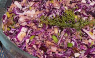 Салат с красной капустой и изюмом