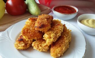 Куриное филе в кукурузных хлопьях