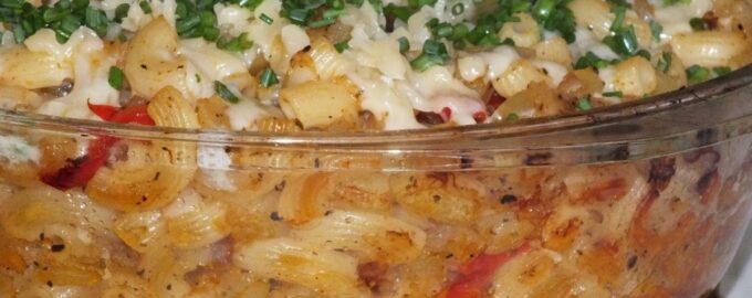 Запеканка из макарон с кабачками