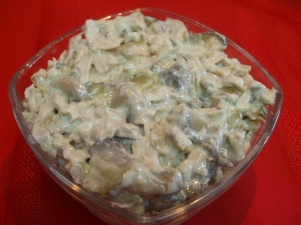 Салат с языком и грибами