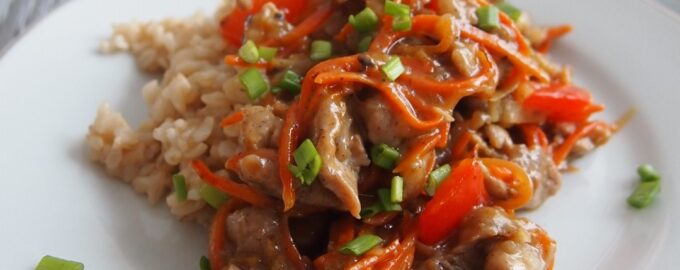 Свинина с овощами по-китайски
