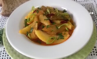 Лук-порей с картофелем