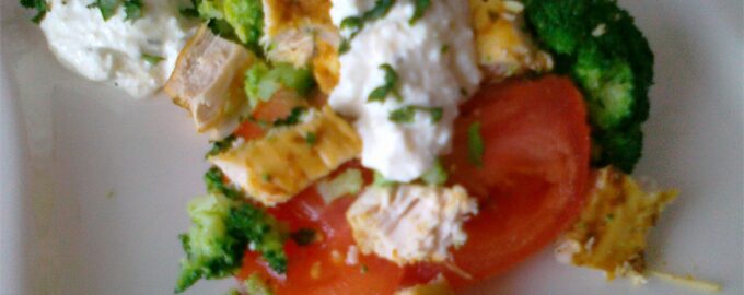 Салат с курицей и брокколи
