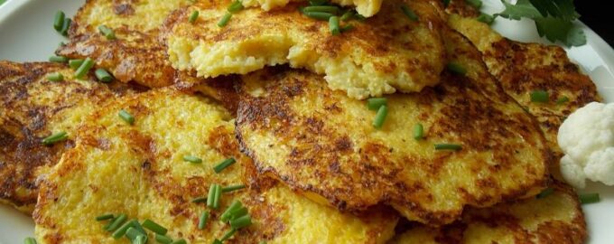 Оладьи из цветной капусты с сыром