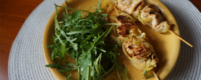 Куриные шашлычки с кабачками