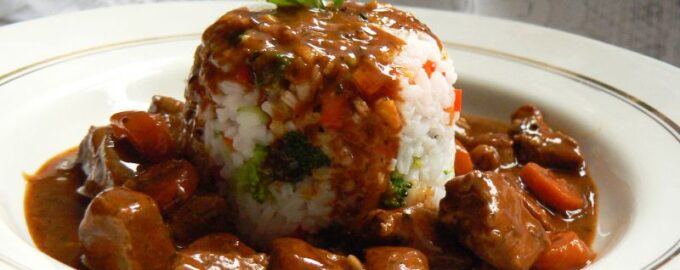 Утиная грудка с рисом и грибами