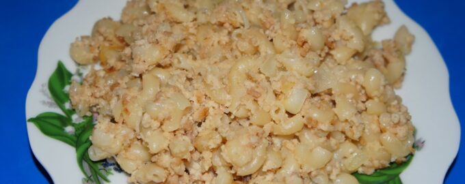Рожки с мясом