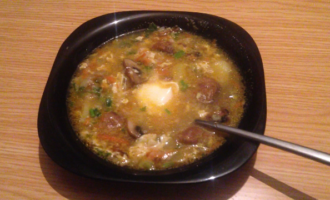 Грибной суп с яйцами