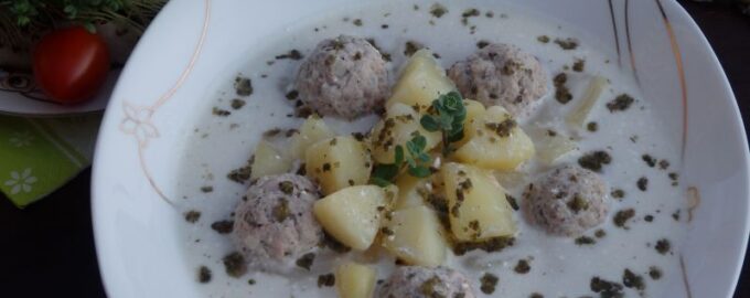 Суп с хреном и фрикадельками