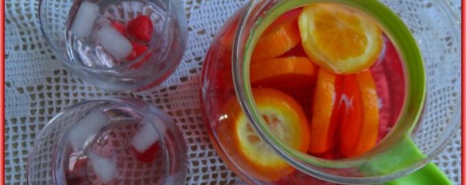 Вода с лимоном и малиной