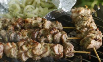 Шашлык из свинины с киви