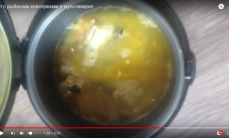 Суп с рыбными консервами в мультиварке