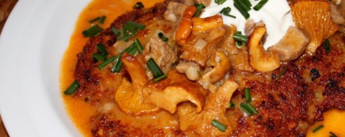 Гуляш с лисичками