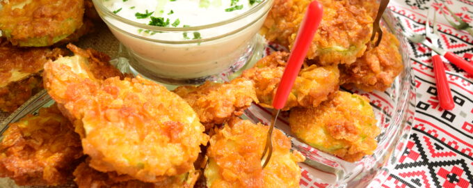 Кабачки в кукурузных хлопьях