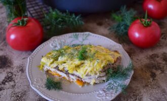 Свиная отбивная с овощами