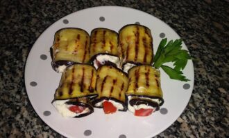 Рулетики из баклажанов "Тёщин язык" с сыром