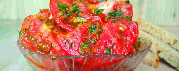 Помидоры по-корейски. Ну очень вкусно!