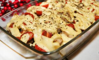 Макаронная запеканка с курицей