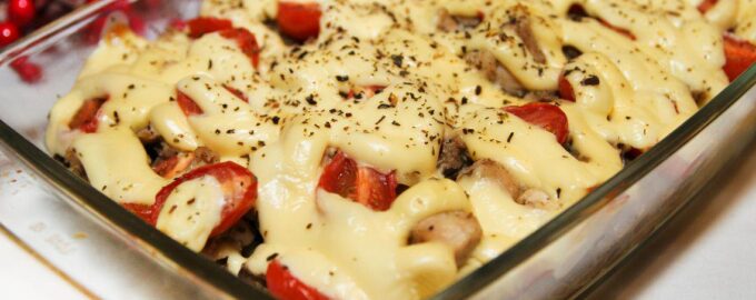 Макаронная запеканка с курицей