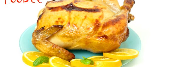 Праздничная курица с апельсинами в духовке