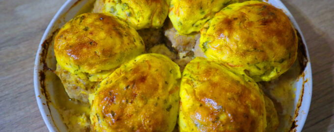 Горячее блюдо на Новый год. Картофель с сыром и мясом