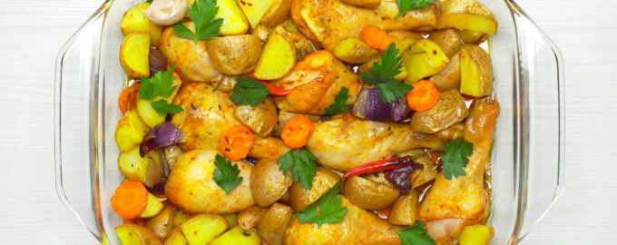 Куриные ножки запеченные с картофелем
