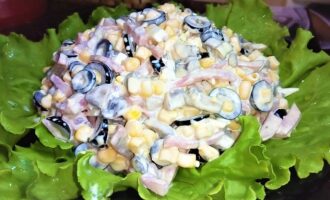 Салат Пятерочка с ветчиной неимоверно вкусный и легкий в приготовлении