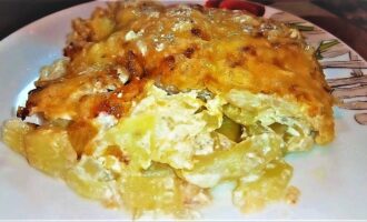 Мясо по-французски с картошкой. Горячее блюдо в духовке