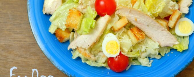 Салат Цезарь с курицей Идеальный соус Цезарь