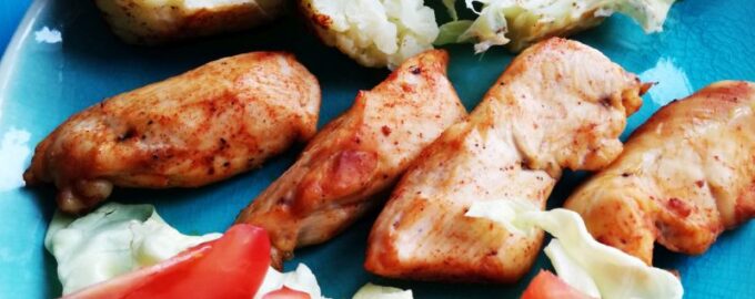 Запеченная цветная капуста с куриным филе