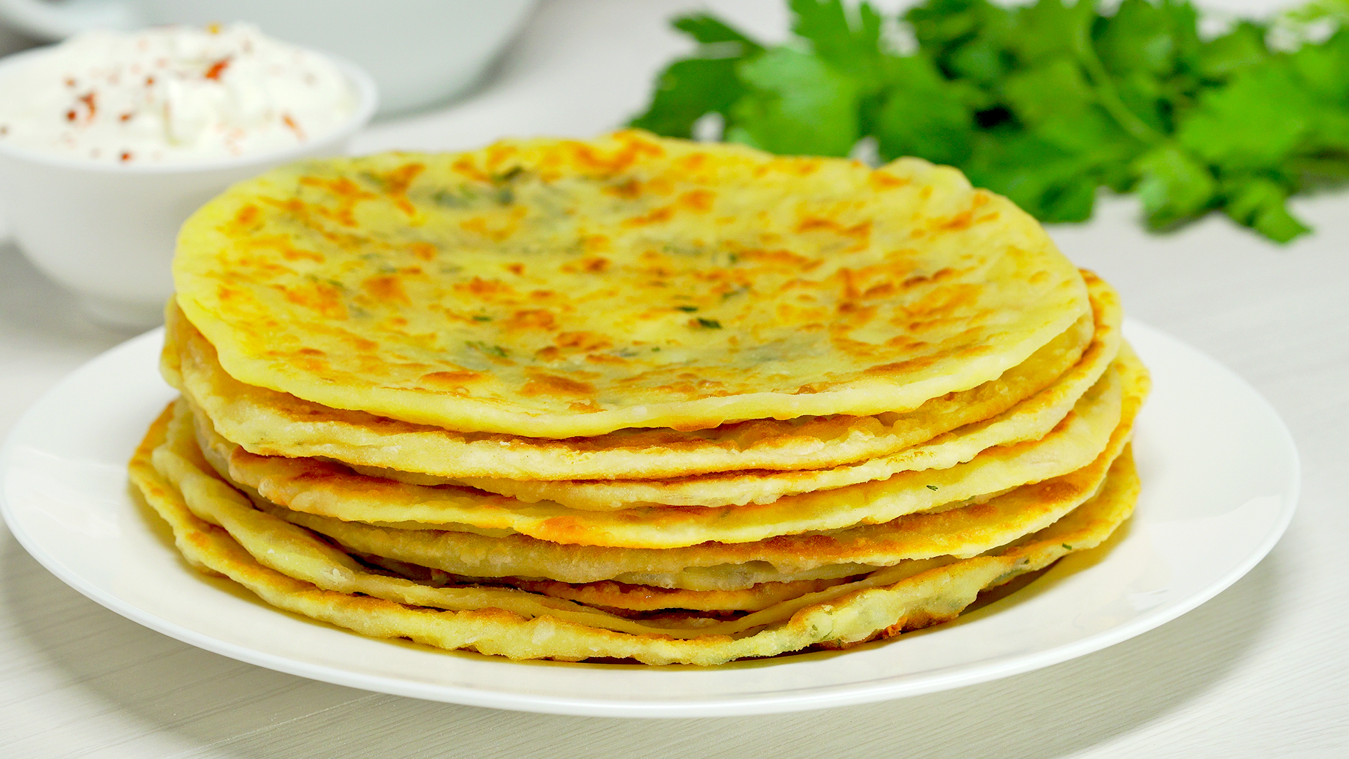 Лепешка с сыром и зеленью