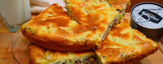 Очень вкусный рыбный заливной пирог!