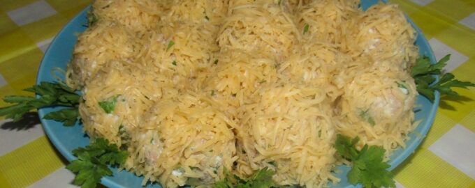 Закусочные шарики из печени трески