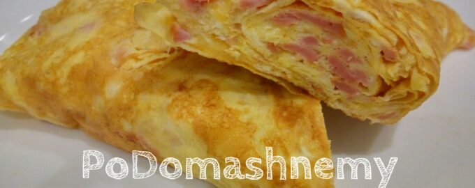 Оригинальный завтрак для всей семьи. Омлет с колбаской и сыром