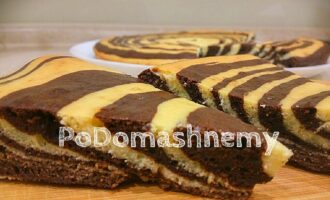 Пирог «Зебра» на сметане