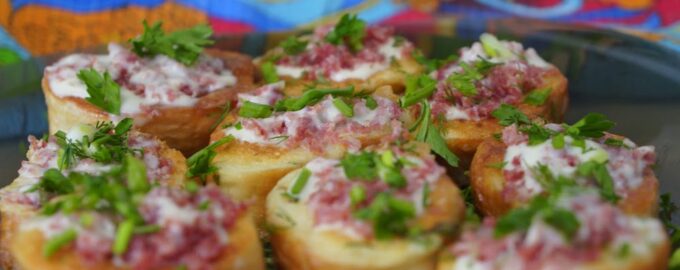 Гренки с сыром и колбасой!